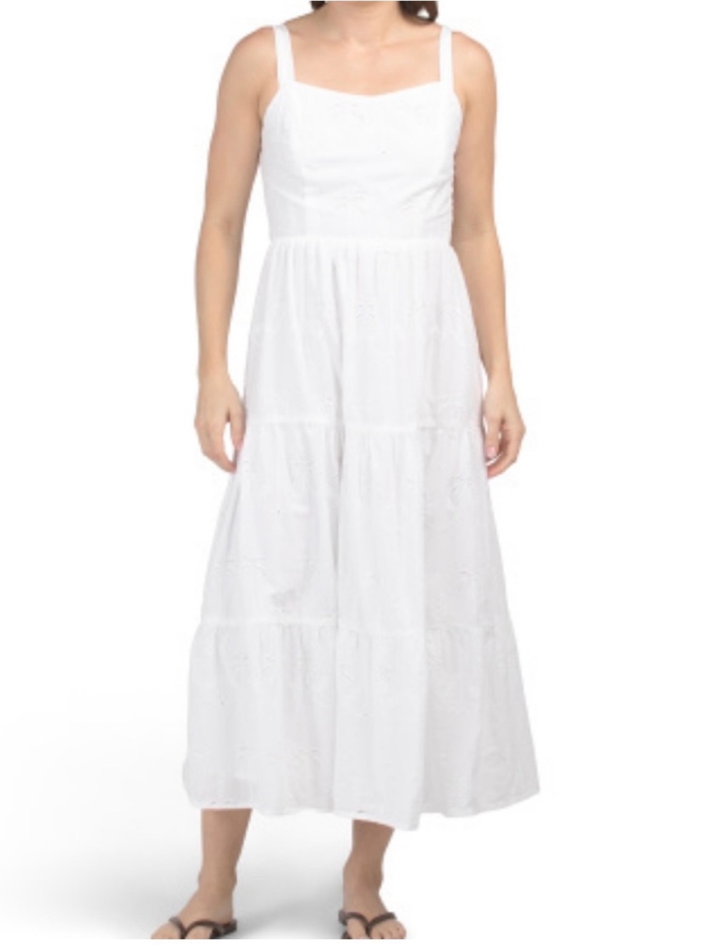 LÉA 100% cotton embroidered tropical print maxi dress small